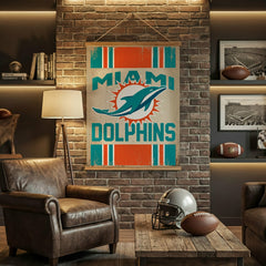 Miami Dolphins, Canvas Wall Tapestry, Large, 54x36, NFL, Home