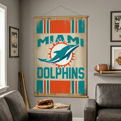 Miami Dolphins, Canvas Wall Tapestry, Large, 54x36, NFL, Home