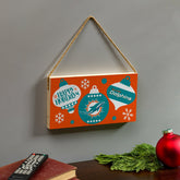 Miami Dolphins Holiday Wood Wall Sign, 6x11, NFL, Home