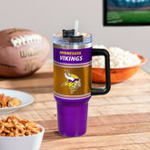 40oz Stainless Steel Canyon Cup w/ Straw, Minnesota Vikings, NFL, Home