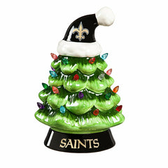 8" LED Ceramic Christmas Tree, New Orleans Saints, NFL, Home