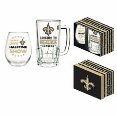 New Orleans Saints, Stemless 17OZ Wine & Beer 16 OZ Gift Set, NFL, Home
