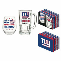 New York Giants, Stemless 17OZ Wine & Beer 16 OZ Gift Set, NFL, Home