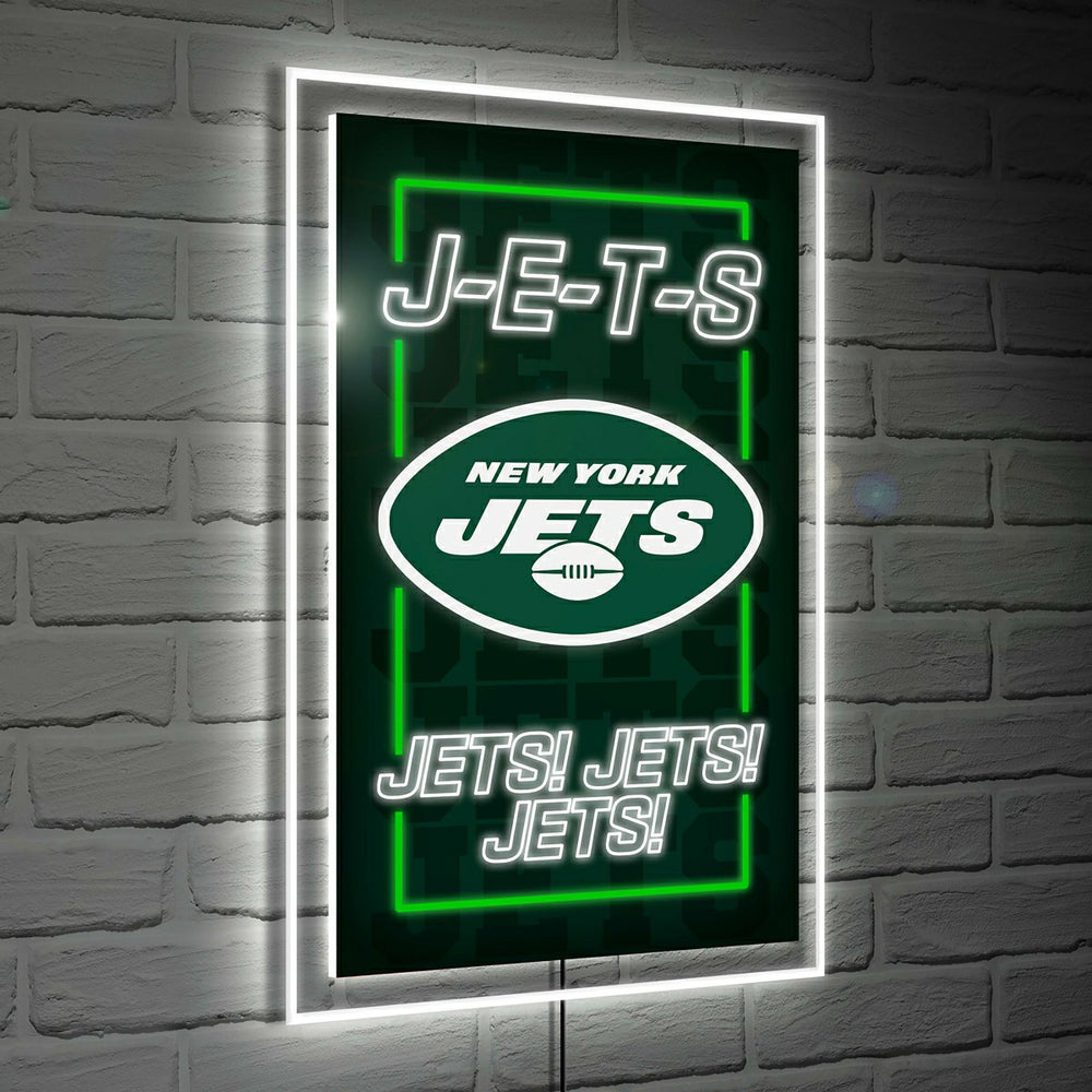 New York Jets NFL Football Rectangle Neolite LED Decor, NFL, Home