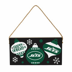 New York Jets Holiday Wood Wall Sign, 6x11, NFL, Home