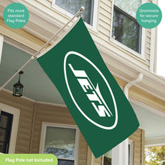 New York Jets Single Sided Flag w/ 2 Grommets, 3'x5', NFL, Home