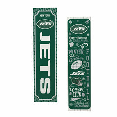 New York Jets Winter Seasonal Double Sided Large Leaner, 46", NFL, Home