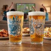 Philadelphia Eagles 16oz Glass pint, Set of 2, NFL, Home