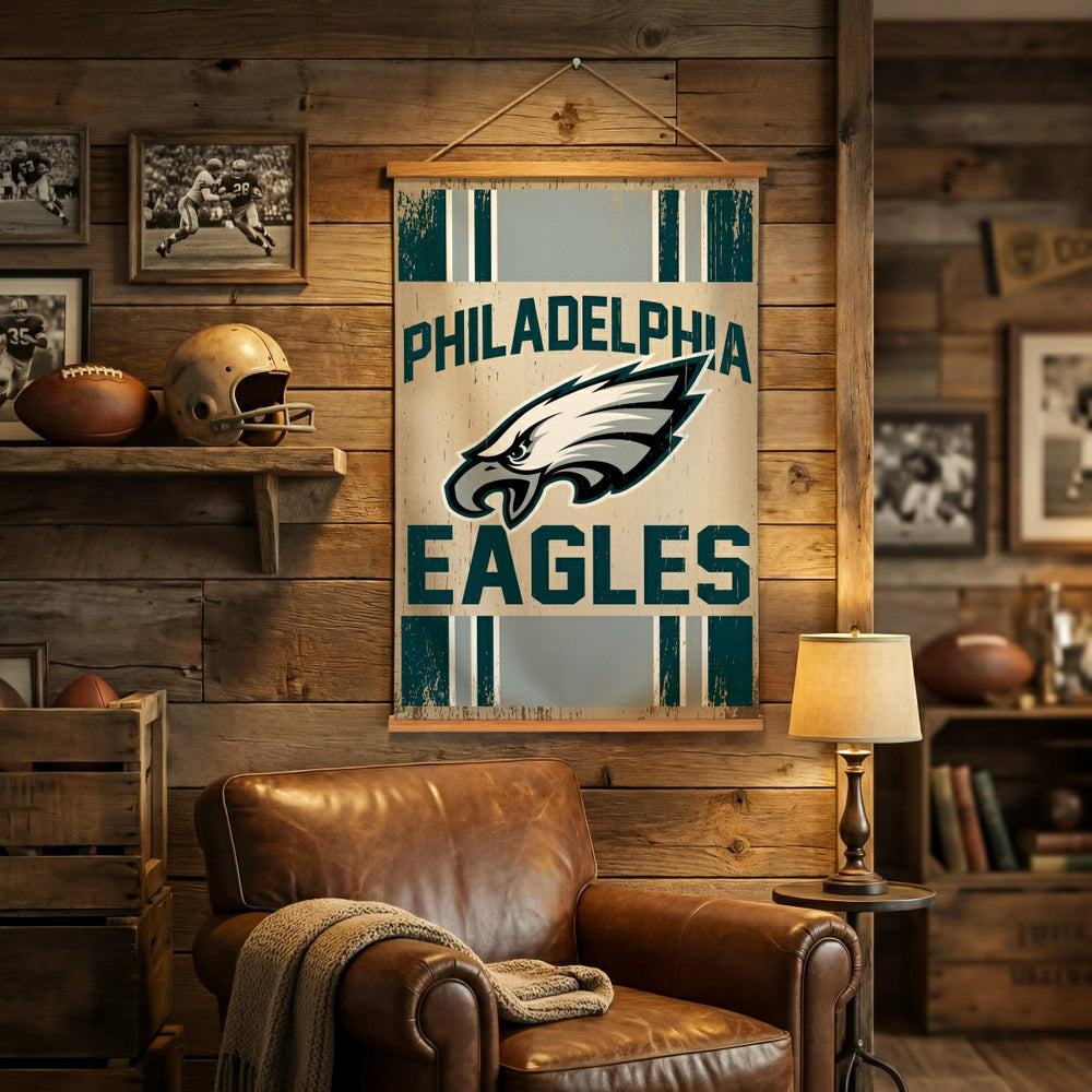 Philadelphia Eagles, Canvas Wall Tapestry, Medium, 36x24, NFL, Home