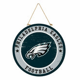 Philadelphia Eagles Round Door Décor with Hanging Rope, 18x18, NFL, Home