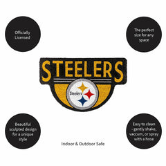 NFL Shaped Coir Door Mat, Steelers, NFL