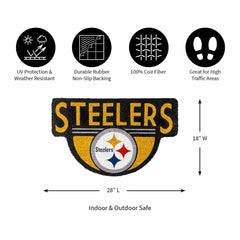 NFL Shaped Coir Door Mat, Steelers, NFL