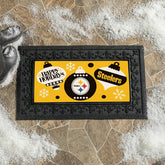 Pittsburgh Steelers Holiday Flocked Coir Sassafras Switch Mat, 22"x10", NFL