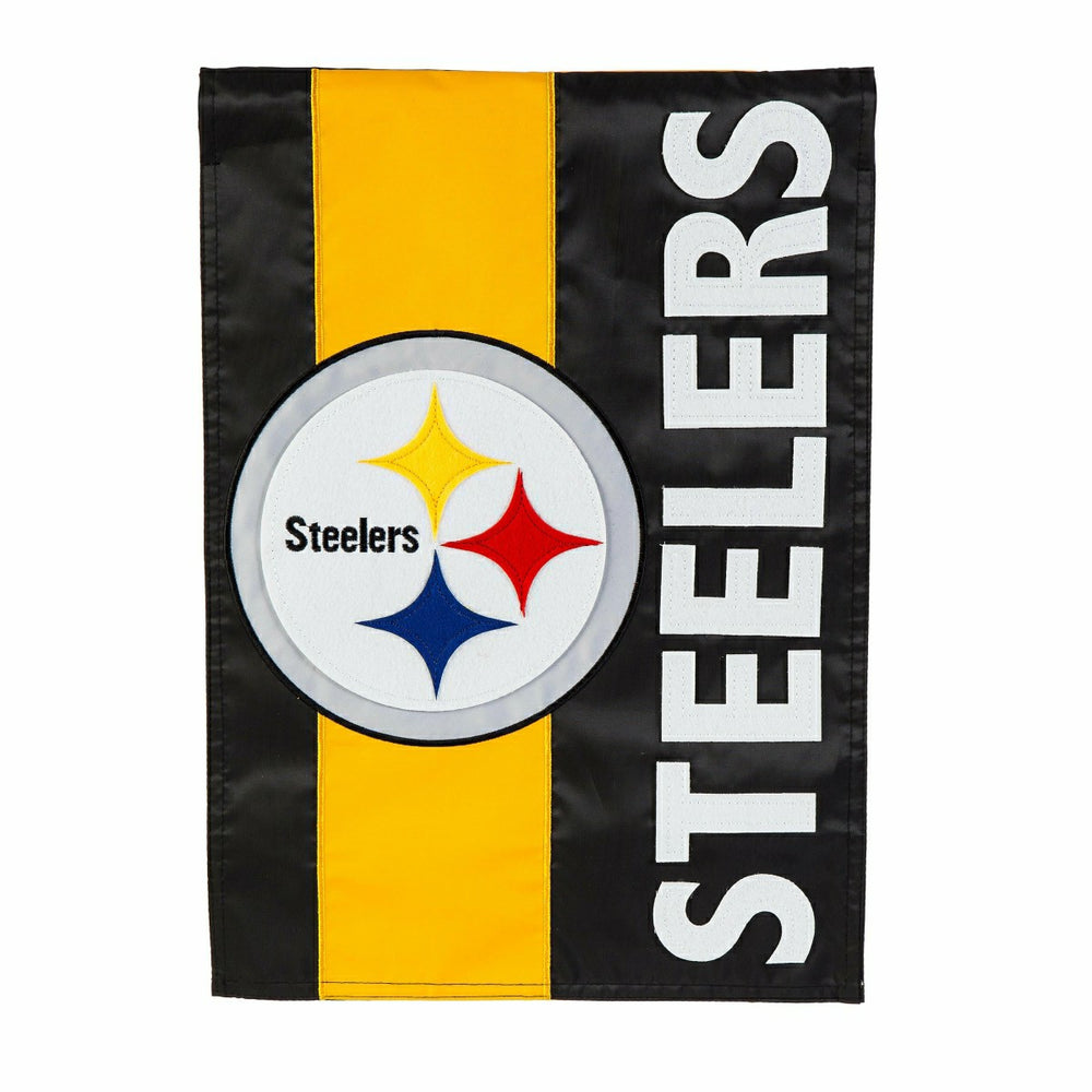 Double-Sided Embellished NFL Team Pride Applique House Flag, Pittsburg, NFL
