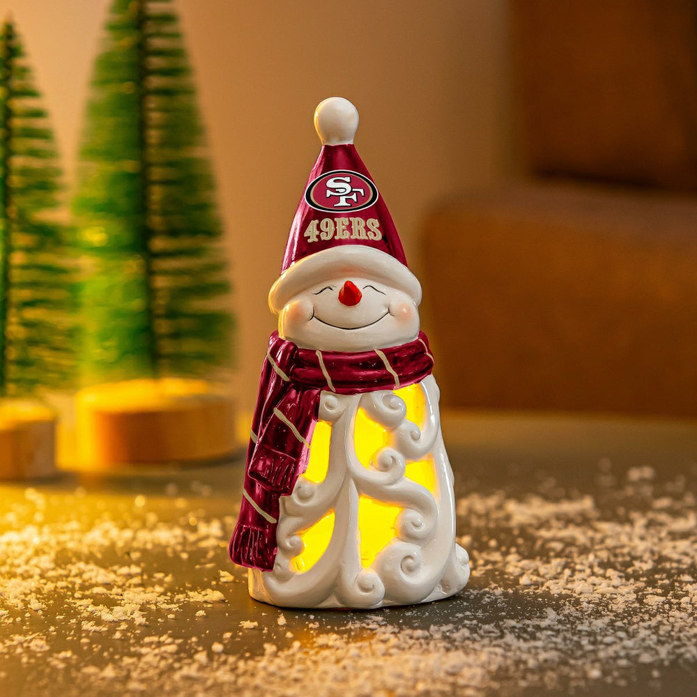 San Francisco 49ers Snowman LED Statuary, 8", NFL, Home