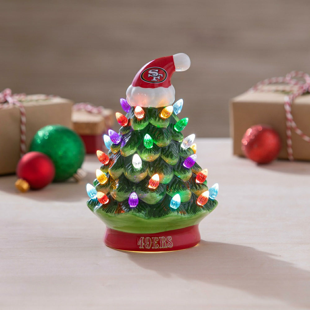 8" LED Ceramic Christmas Tree, San Francisco 49ers, NFL, Home