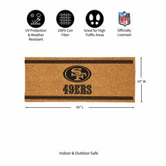 San Francisco 49ers Extra Large One Color Coir Mat, 60"x24", NFL