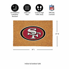 San Francisco 49ers Large Full Color Coir Mat, 36"x24", NFL