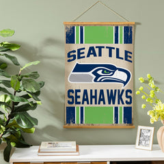 Seattle Seahawks, Canvas Wall Tapestry, Medium, 36x24, NFL, Home