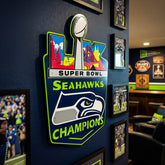 Seattle Seahawks, Super Bowl 60, Layered Metal Wall Art, NFL, Home