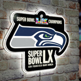 Seattle Seahawks, Super Bowl 60, LED Wall Decor, Glazelite Shaped, NFL