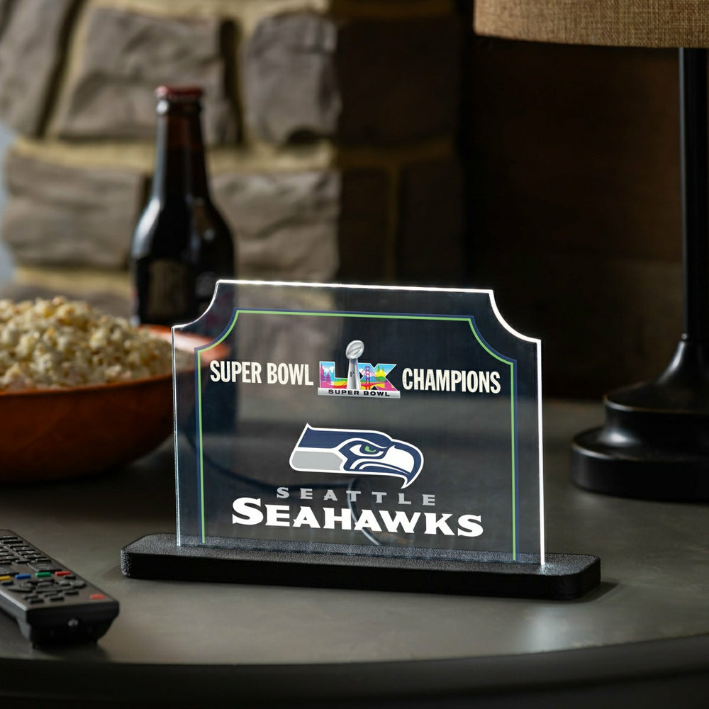 Seattle Seahawks, Super Bowl 60, Rectangle Desklite LED Décor, NFL, Home