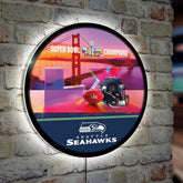 Seattle Seahawks, Super Bowl 60, LED Wall Decor, Football Round, 23", NFL