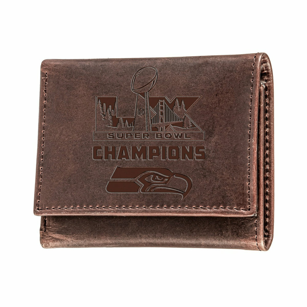 Seattle Seahawks, Super Bowl 60, Wallet, Tri-fold, Brown, NFL, Home