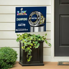 Seattle Seahawks, Super Bowl 60, Ring, Cororplast Yard Sign, NFL, Home