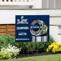 Seattle Seahawks, Super Bowl 60, Ring, Cororplast Yard Sign, NFL, Home