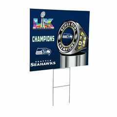 Seattle Seahawks, Super Bowl 60, Ring, Cororplast Yard Sign, NFL, Home