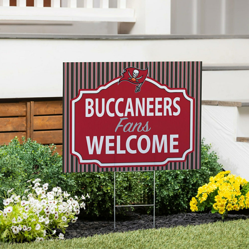 Tampa Bay Buccaneers Coroplast Yard Sign, "Fans Welcome", NFL, Home