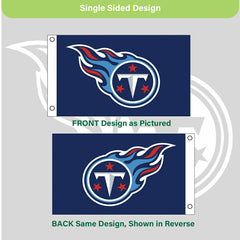 Tennessee Titans Single Sided Flag w/ 2 Grommets, 3'x5', NFL, Home