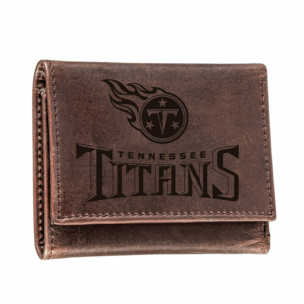 Tennessee Titans, Tri-Fold Wallet, Brown, CH, 100% Genuine Leather, NFL, Home
