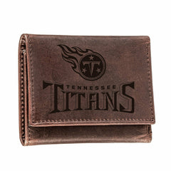 Tennessee Titans, Tri-Fold Wallet, Brown, CH, 100% Genuine Leather, NFL, Home