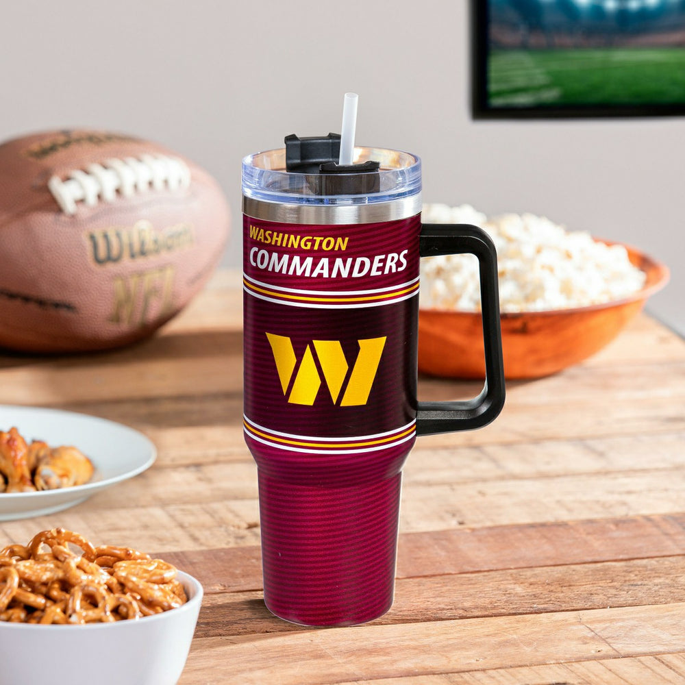 40oz Stainless Steel Canyon Cup w/ Straw, Washington Commanders, NFL, Home