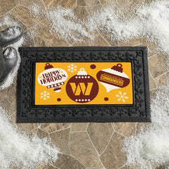 Washington Commanders Holiday Flocked Coir Sassafras Switch Mat, 22"x1, NFL