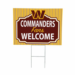 Washington Commanders Coroplast Yard Sign, "Fans Welcome", NFL, Home