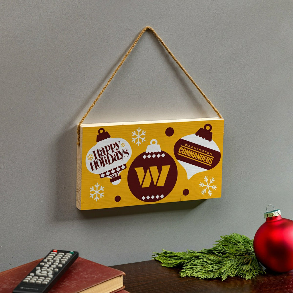 Washington Commanders Holiday Wood Wall Sign, 6x11, NFL, Home