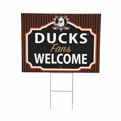 Anaheim Ducks Coroplast Yard Sign, "Fans Welcome", NHL, Home