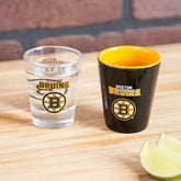 Boston Bruins 4-Piece Ceramic and Glass 2oz. Shot Glass Set, NHL, Home