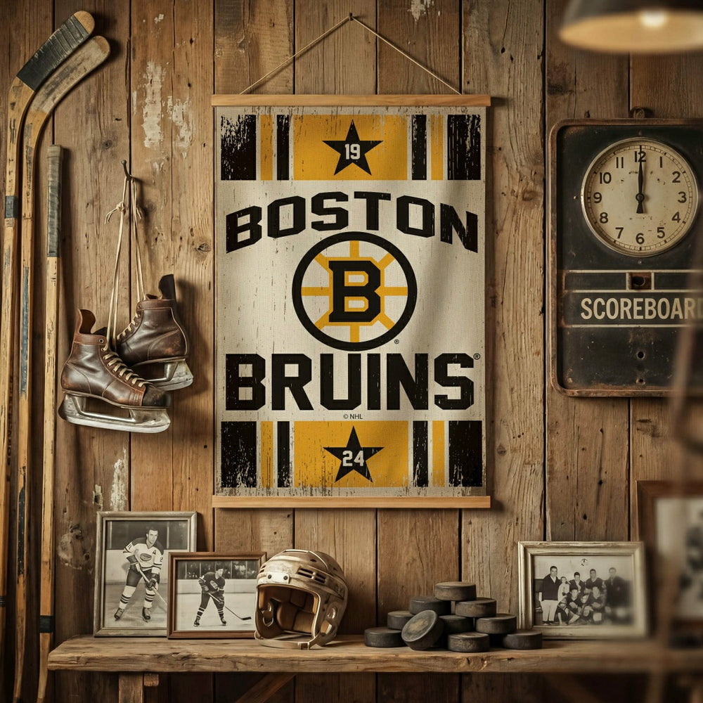 Boston Bruins, Canvas Wall Tapestry, Medium, 36x24, NHL, Home