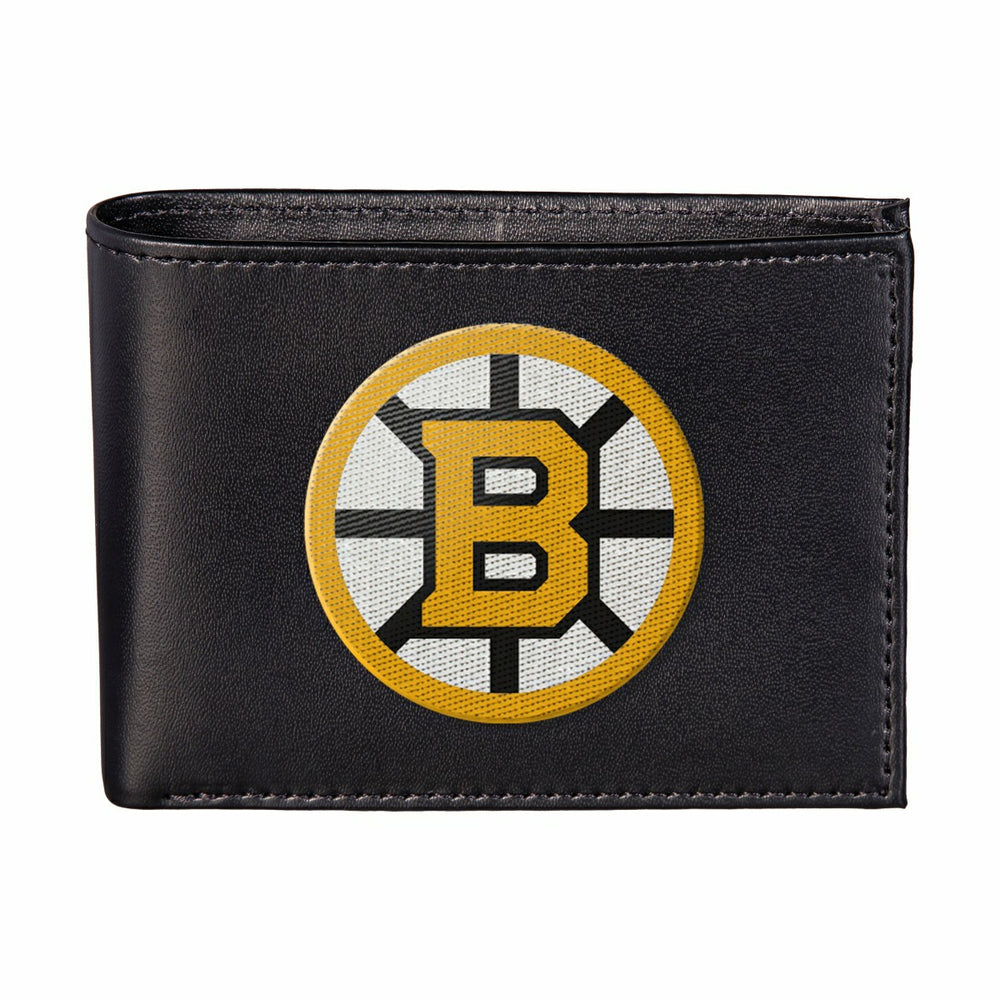 Boston Bruins Black Bi-Fold Embroidered Wallet w/ RFID Blocking, NHL, Home