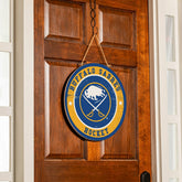 Buffalo Sabres Round Door Décor with Hanging Rope, 18x18, NHL, Home