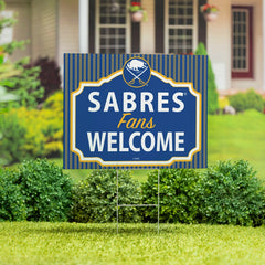 Buffalo Sabres Coroplast Yard Sign, "Fans Welcome", NHL, Home