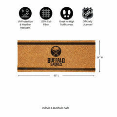 Buffalo Sabres Extra Large One Color Coir Mat, 60"x24", NHL