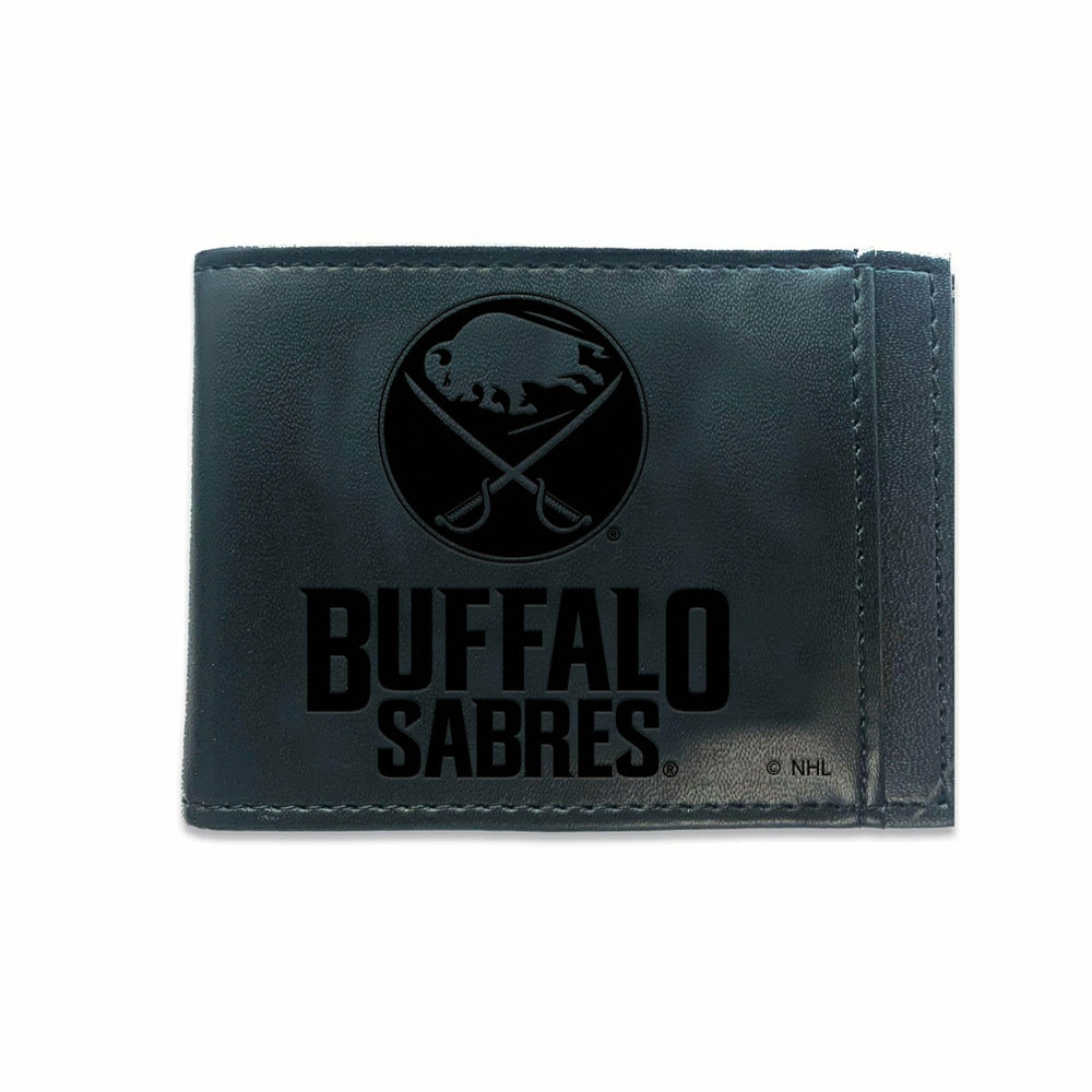 Front Pocket Wallet w/ RFID Blocking, Buffalo Sabres, Black, NHL, Home