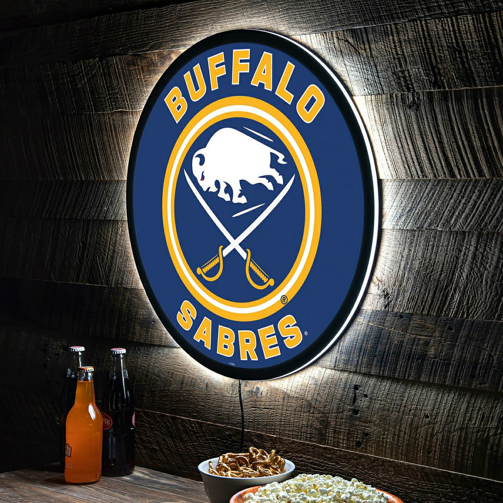LED Wall Decor, Round, Buffalo Sabres, NHL, Home