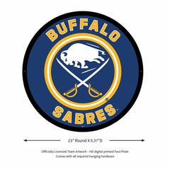 LED Wall Decor, Round, Buffalo Sabres, NHL, Home