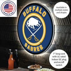 LED Wall Decor, Round, Buffalo Sabres, NHL, Home